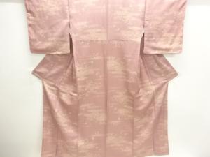 波に草花模様小紋着物